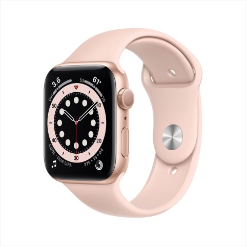 AppleWatch Series 6 GPS, 44mm Gold Aluminum Case with Pink Sand Sport Band - Regular