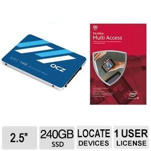 240GB OCZ ARC 100 系列固态硬盘 + McAfee MultiAccess 安全软件