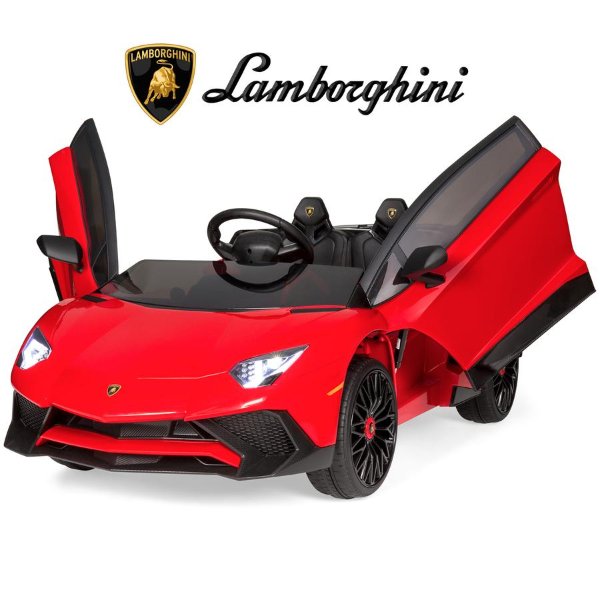 12V Kids Ride-On Lamborghini Aventador SV Car RC Toy w/ Horn, LED Lights