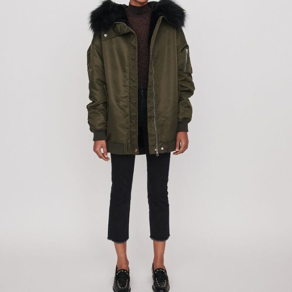 119GERO Bomber-style parka with hood