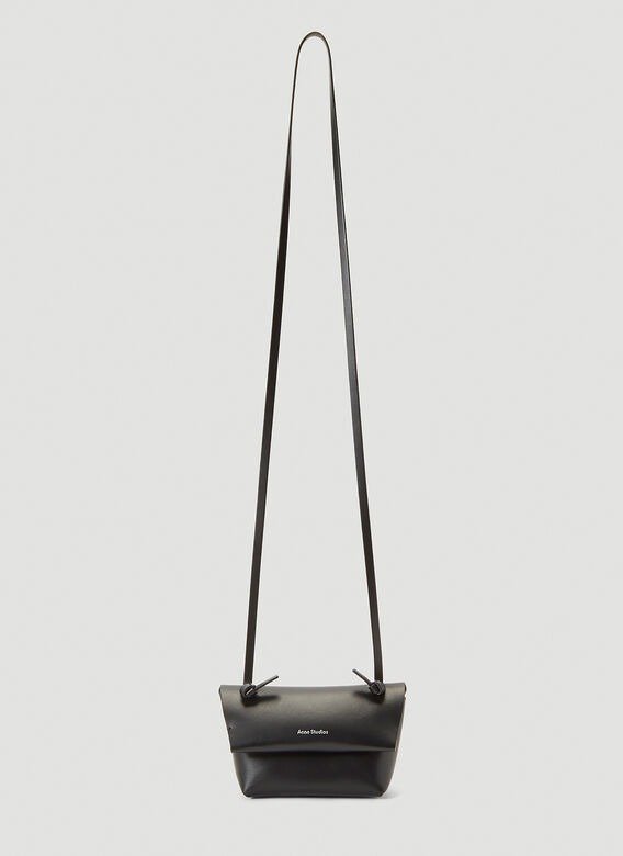 Micro Leather Shoulder Bag in Black