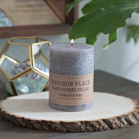 Gray Pillar Candle, 4 in.