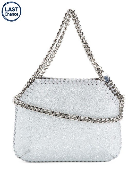 Made In Italy Faux Leather Mini Glittered Falabella Shoulder Bag | Handbags | Marshalls