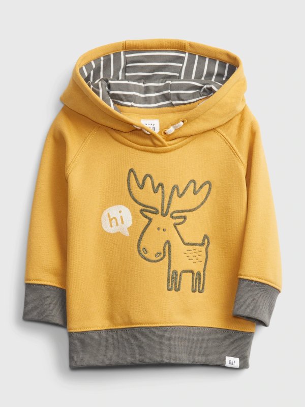 Baby Recycled Moose Graphic Hoodie