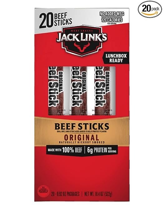 Jack Link’s Beef Sticks, Original, 0.92 oz., 20 Count