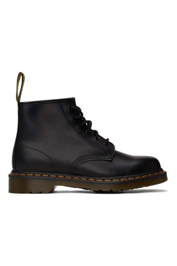 Black 101 Smooth Lace-Up Boots