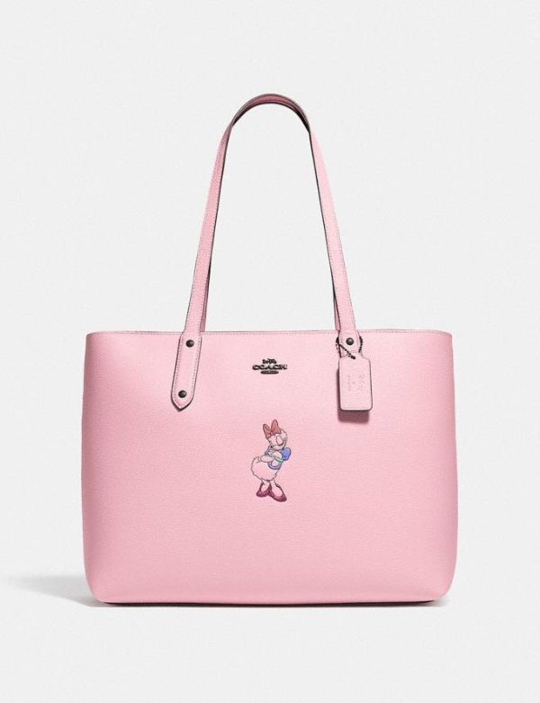 Disney X Coach Central Tote With Zip With Daisy Duck Motif