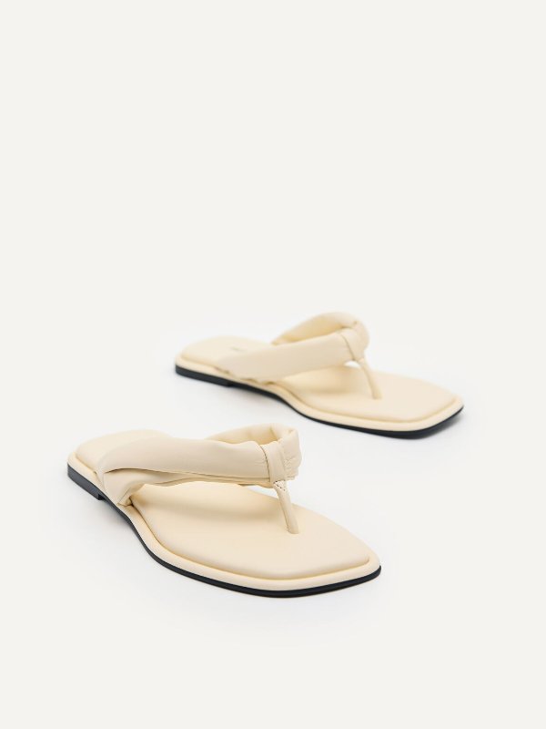 Padded Sandals - Beige
