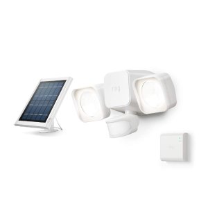 Ring Solar Floodlight, Outdoor Motion-Sensor Security Light, White (Starter Kit)