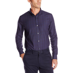  Klein Sportswear Men's Mid Size Plaid Long Sleeve Woven Shirt