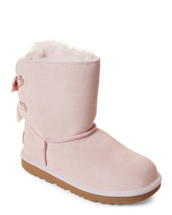 (Kids Girls) Seashell Pink Bailey Bow II Tall Boots