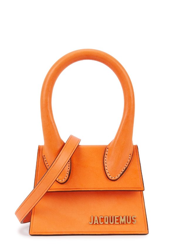 Le Chiquito orange leather top handle bag