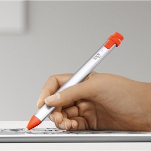 Logitech Crayon iPad 触控笔, 适配支持第1代苹果笔的iPad