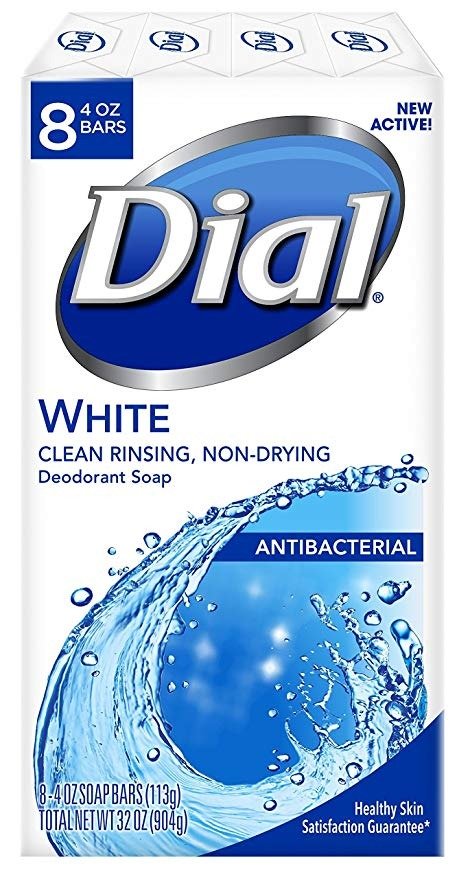 Antibacterial Deodorant Soap, White, 4 Ounce (Pack of 8) Bars