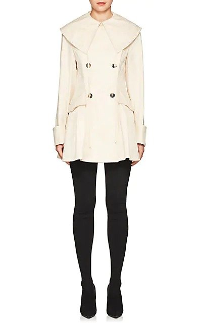 Cotton Short Double-Breasted Trench Coat