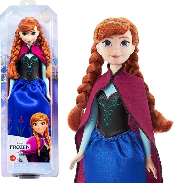 Disney Princess Dolls, Anna Posable Fashion Doll with Signature Clothing and Accessories,Disney's Frozen Movie Toys
