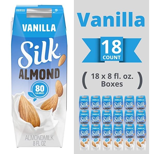 Pure Almondmilk Vanilla, 8 Ounce, 18 Count