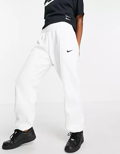 Collection Fleece loose-fit cuffed sweatpants in white