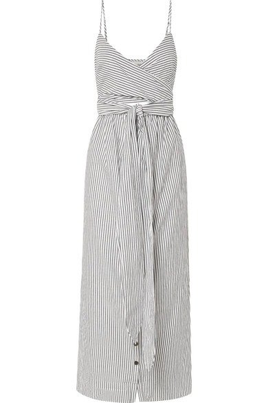 Thora striped organic cotton midi dress