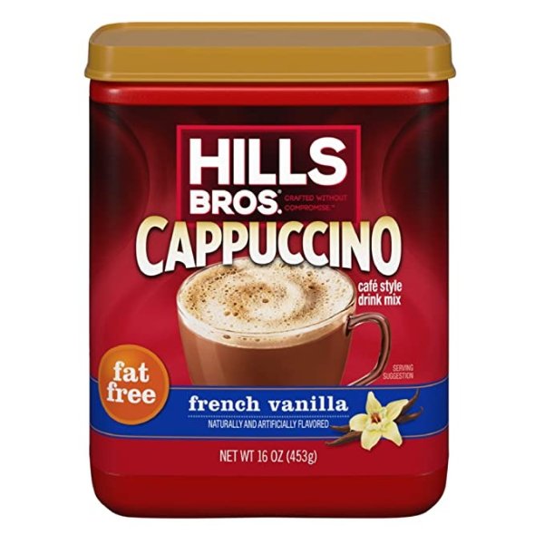. Instant Cappuccino Mix, Fat Free French Vanilla Cappuccino Mix – Enjoy Coffeehouse Flavor from Home – Fat-Free Cappuccino with Sweet Notes (16 Ounces)