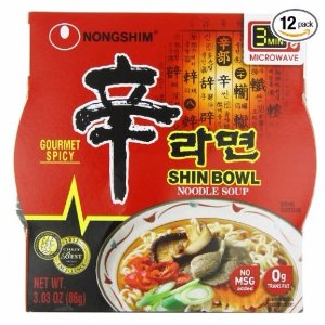 Nongshim Shin Big Bowl Noodle Soup, Gourmet Spicy, 3.03 Ounce (Pack of 12)