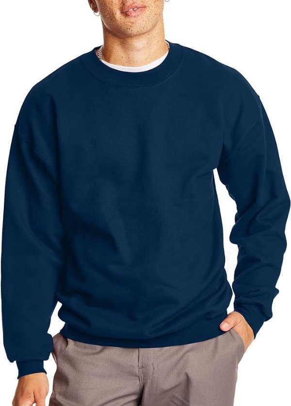 , Heavyweight Fleece Sweatshirt, Crewneck Pullover for Men