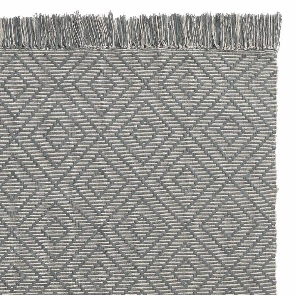 Malda 菱格纯棉编织流苏地毯 5.5'x7.8'