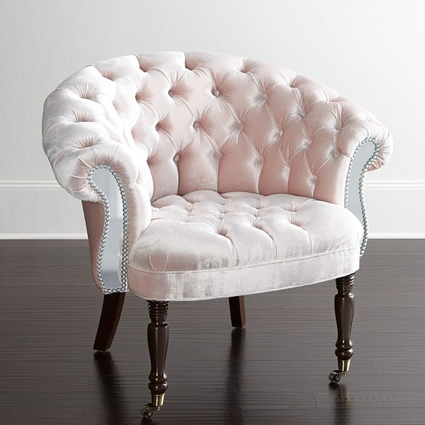 Blush Sausalito Mirrored Chair