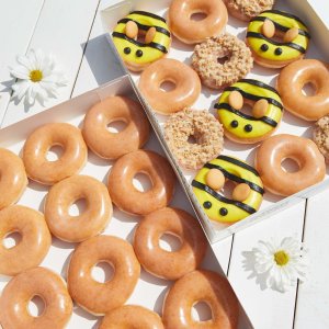 One dozen original donuts for $1Krispy Kreme Limited Time Promotion