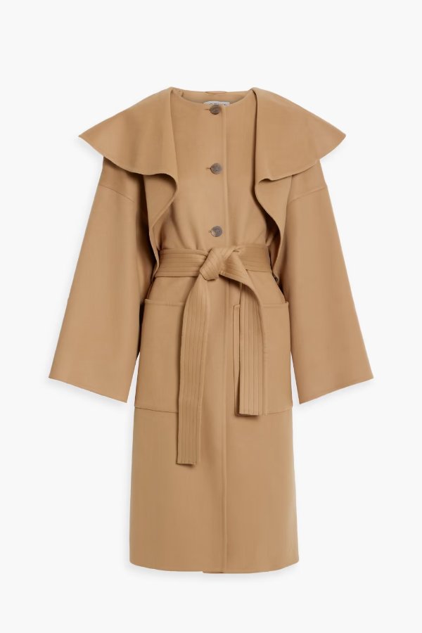 Belted wool and cashmere-blend felt coat