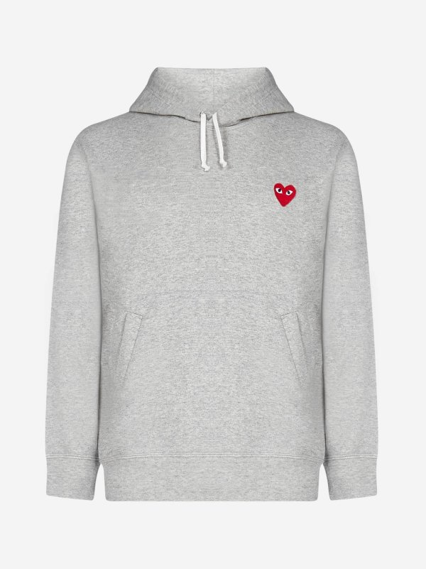 Heart-patch cotton hoodie