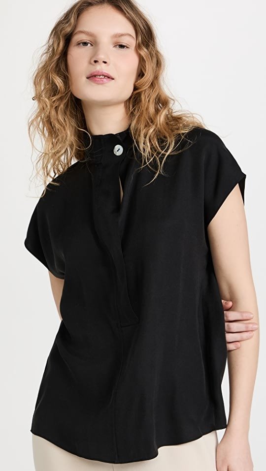 Collar Stand Pullover Blouse