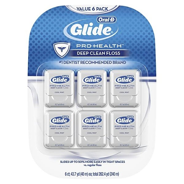 GlidePro-Health Deep Clean Floss, Mint, Pack of 6