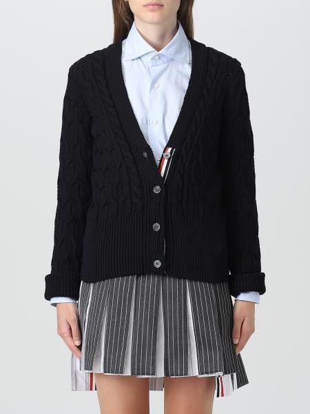 cardigan in cable-knit virgin wool