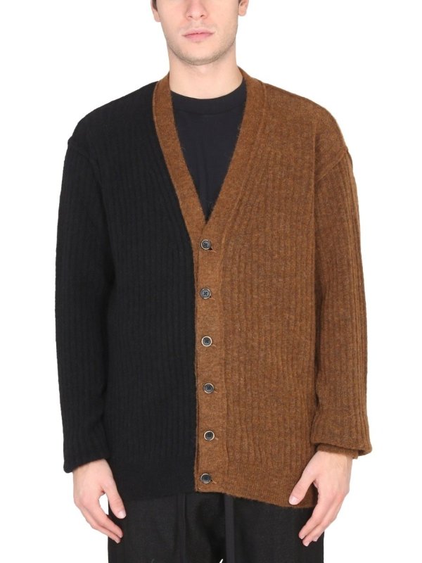 Colour-Blocked V-Neck Cardigan
