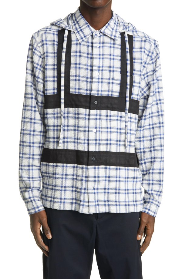 Hooded Harness Button-Up Shirt