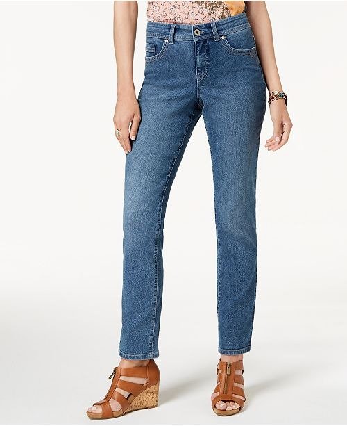 Tummy-Control Straight-Leg Jeans, Created for Macy's