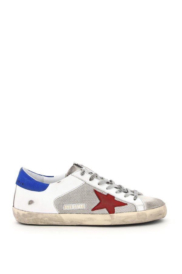 super-star double quarter leather and mesh sneakers