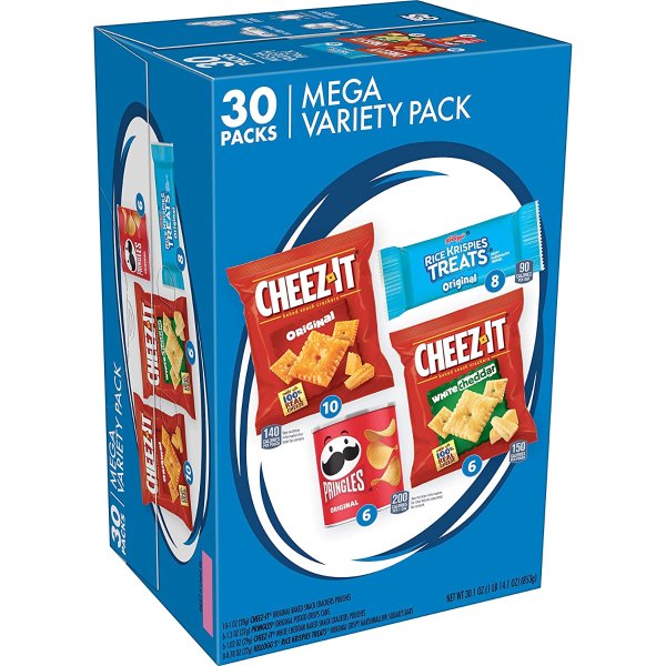 Mega Variety Pack (MVP) Snacks, Lunch Snacks, Office and Kids Snacks, Variety Pack, 30.1oz Box (30 Snacks)