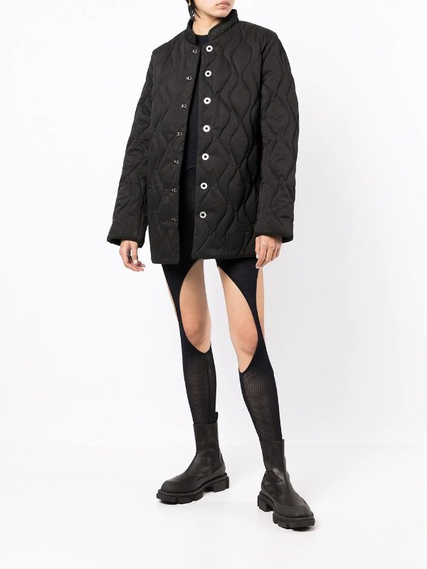 button-up quilted coat