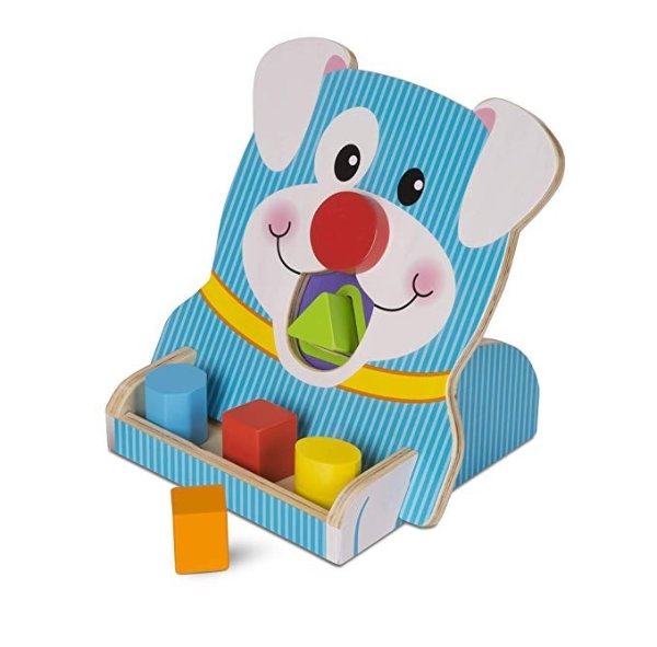 First Play Wooden Spin & Feed Shape Sorter, Multicolor