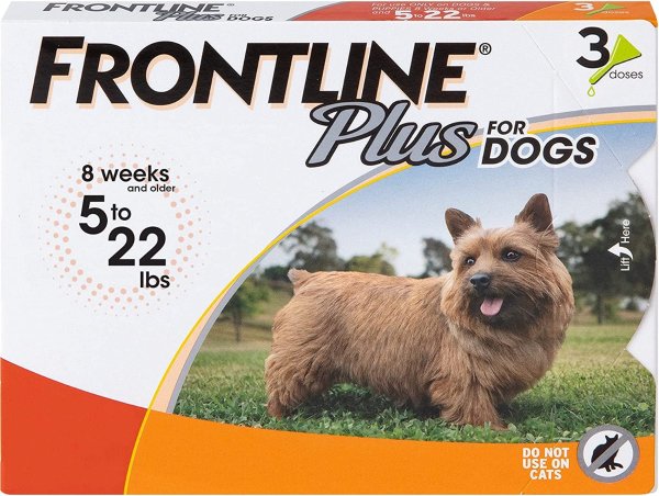 Plus Flea and Tick Treatment for Dogs (Small Dog, 5-22 Pounds, 3 Doses)