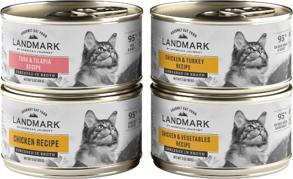 Landmark Poultry & Tuna Variety Pack Grain-Free Canned Cat Food, 3-oz, case of 12 - Chewy.com