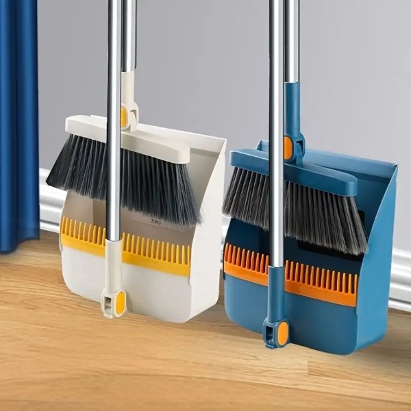 1set Broom And Dustpan Set Combination Household Sweeping Broom Can Be Rotated And Can Stand Household Cleaning Tools | Today's Best Daily Deals | Temu