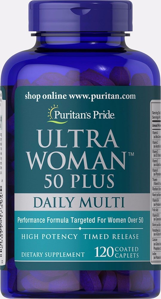 Ultra Woman™ 50 Plus Multi-Vitamin 120 Caplets | Lifestyle - Women's | Puritan's Pride