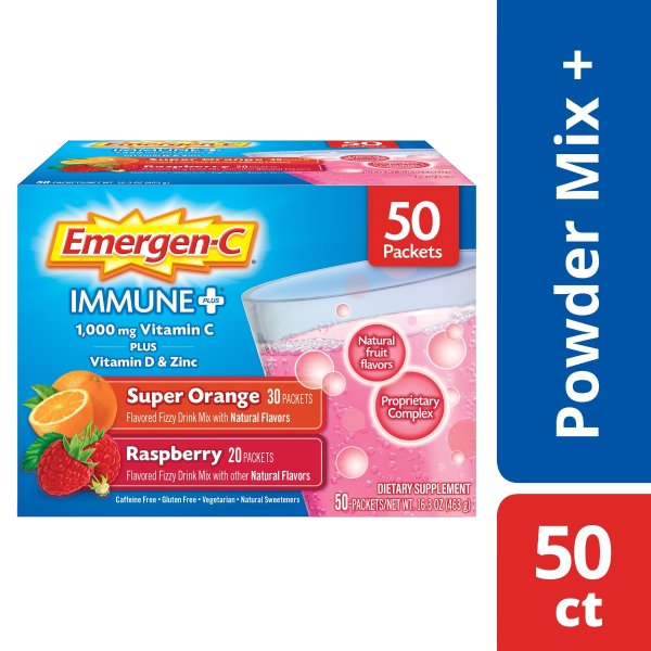 Immune+ Pack (50 Ct, Super Orange & Raspberry Flavors)
