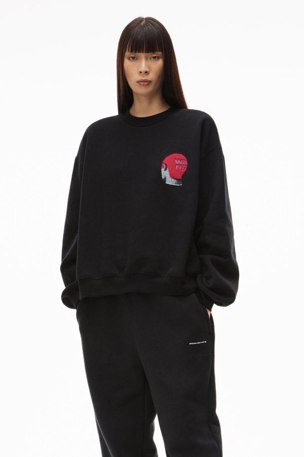 alexanderwang BUZZ CUT GRAPHIC PULLOVER IN TERRY #RequestCountryCode#