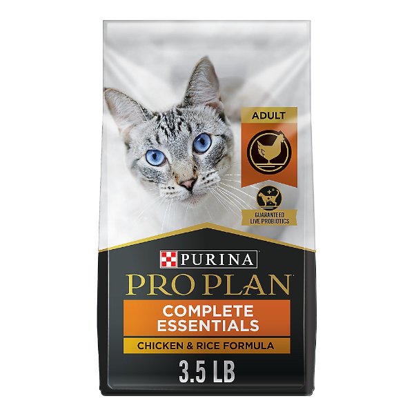 Purina Pro Plan Complete Essentials Adult Dry Cat Food - With Vitamins, Probiotics, Chicken & Rice