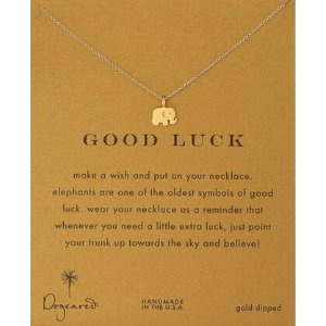 Dogeared Reminder "Good Luck" Elephant Pendant Necklace