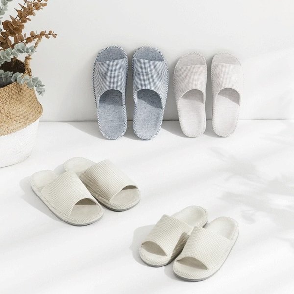 Linen Fabric Four Seasons Home Slippers